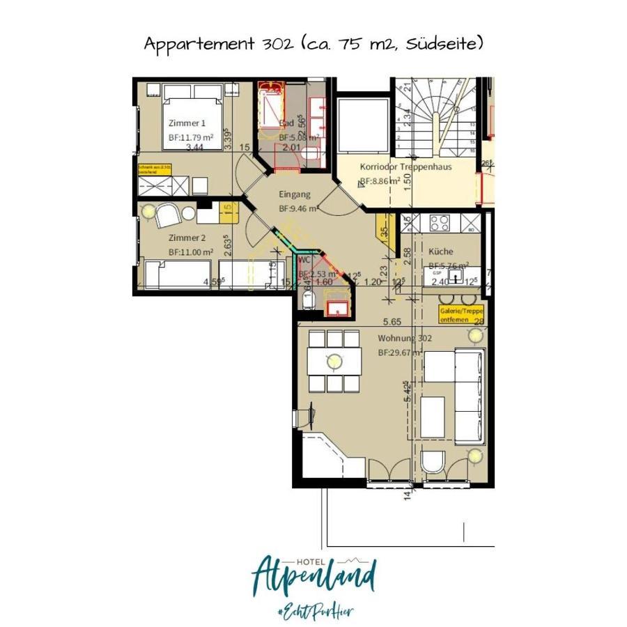 Hotel Alpenland กืซตาด์ก ภายนอก รูปภาพ